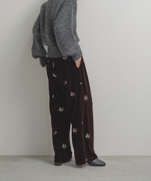 【新品未使用】Bibiy. 刺繍ベルベットパンツ ブラック 新品未使用】Bibiy. 刺繍ベルベットパンツ ブラック ALL(商品一覧)｜Bibiy.