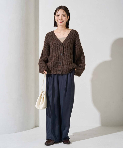 FREAK'S STORE ペルーカーディガン　手編み ニット FREAK'S STORE/手編み風 ゆるふわ ニット カーディガン【限定展開