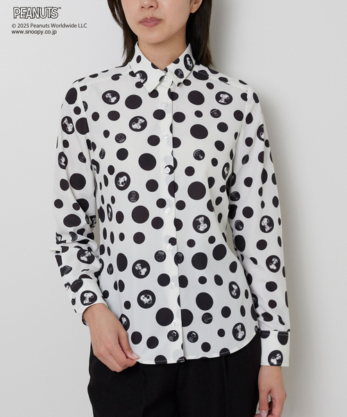 ナラカミーチェ（NARACAMICIE）/【PEANUTS】ドット柄長袖シャツ NARACAMICIE（ナラカミーチェ） ブラウス シャツ 「PEANUTS」ドット柄