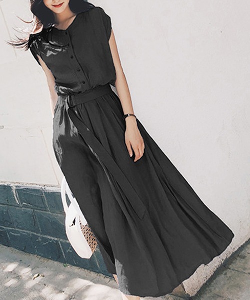 「Amulet」 ノースリーブワンピース L ブルー レディース_画像2