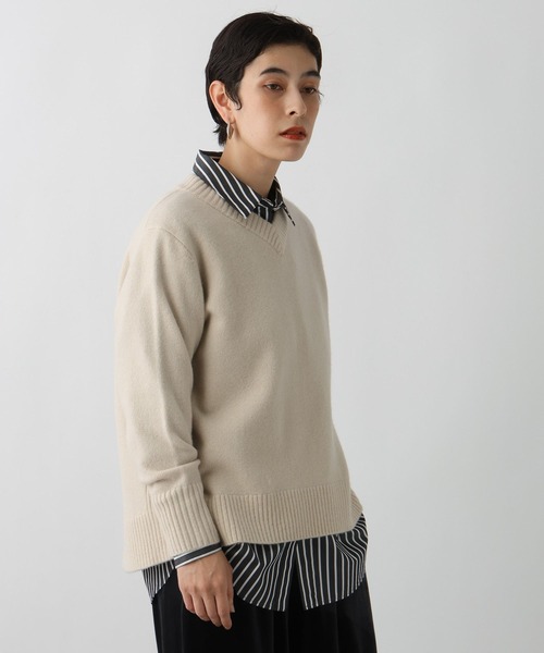 studio CLIP（スタディオクリップ） ニット セーター 「ウタオ」AQUA V