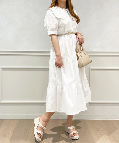 「apres jour」 半袖ワンピース X-LARGE オフホワイト レディース_画像3