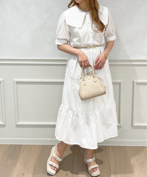 「apres jour」 半袖ワンピース X-LARGE オフホワイト レディース_画像4