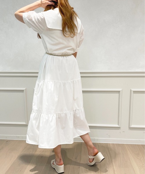 「apres jour」 半袖ワンピース X-LARGE オフホワイト レディース_画像8