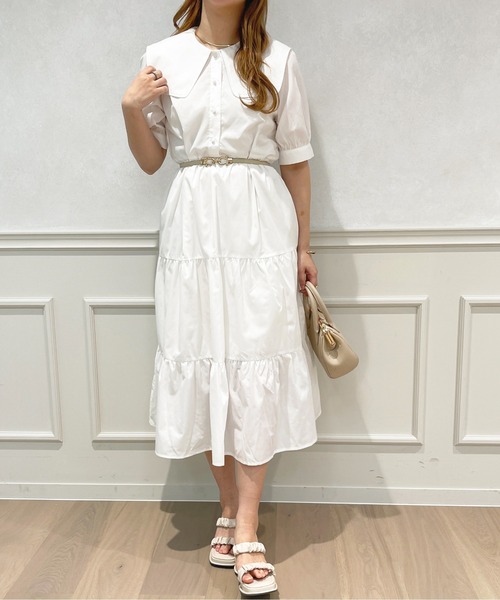 「apres jour」 半袖ワンピース X-LARGE オフホワイト レディース_画像9