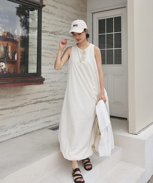 「Riberry」 ノースリーブワンピース FREE ホワイト レディース_画像4