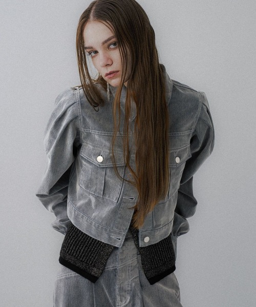 HEYON 新品 タグ付き pepper gilet / gray HARE（ハレ） デニムジャケット gジャン フロッキーデニムジャケット