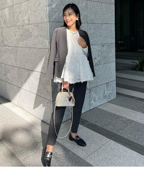 「RIRIYANO」 セットアップ 15号 ネイビー レディース_画像7