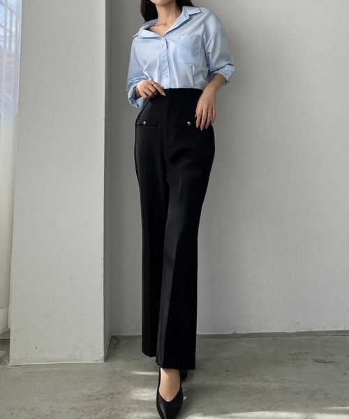 「Louere」 スラックス SMALL ブラック レディースの画像4