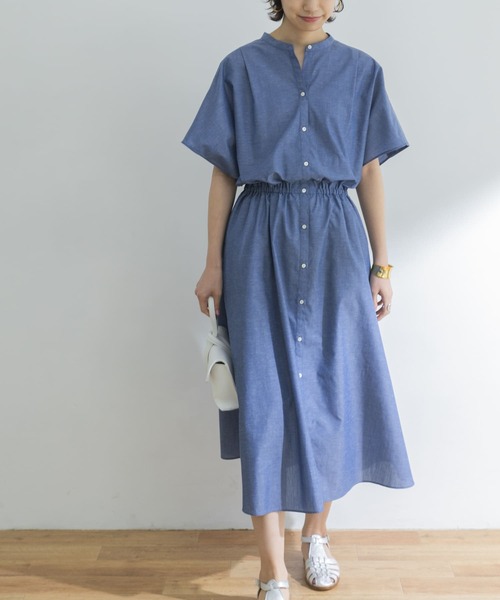 「URBAN RESEARCH」 半袖ワンピース 38 ブルー系その他 レディース_画像4