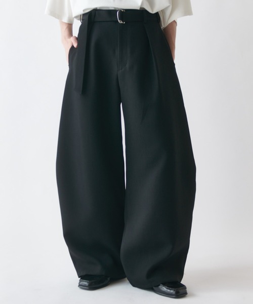 Lui's（ルイス） ワイドパンツ スラックス ベルテッドダブルクロス