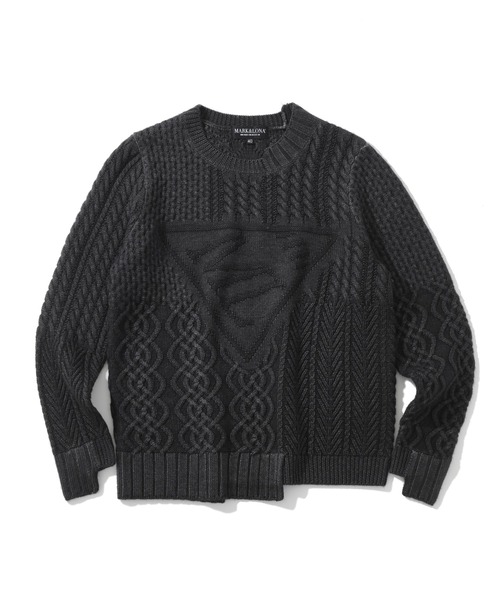 MARK&LONA スカル刺繍 Vネックニットセーター BLACK Mサイズ MARK&LONA（マークアンドロナ） ニット セーター CD11-AVCK | WOMEN