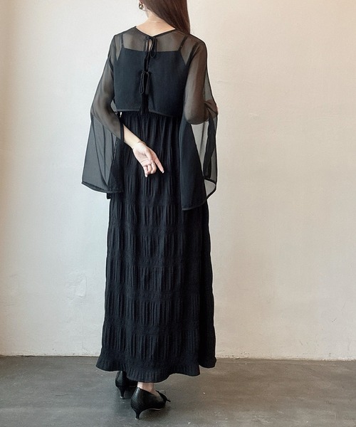 「Meiru」 キャミソールワンピース X-LARGE ブラック レディース_画像2