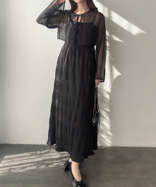 「Meiru」 キャミソールワンピース X-LARGE ブラック レディース_画像8