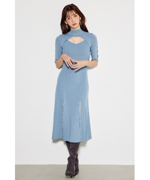 「rienda」 ニットワンピース FREE ブルー レディース_画像7