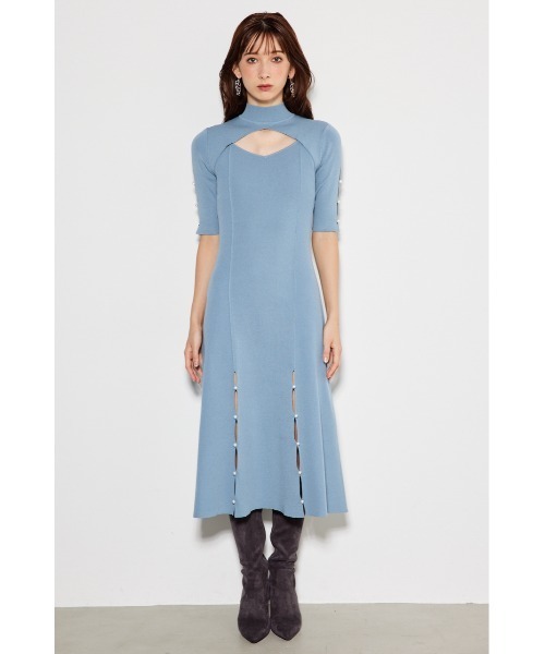 「rienda」 ニットワンピース FREE ブルー レディース_画像9