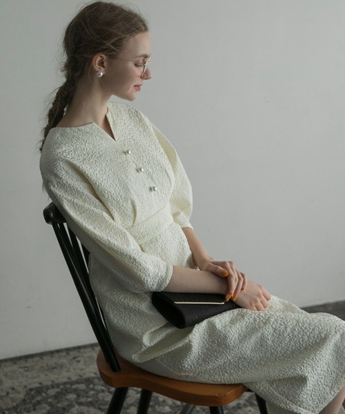 「BONLECILL noir」 7分袖ワンピース FREE ネイビー レディース_画像3