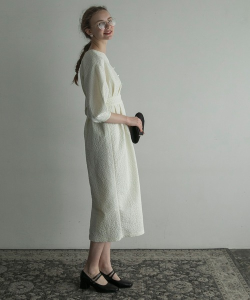 「BONLECILL noir」 7分袖ワンピース FREE ネイビー レディース_画像5