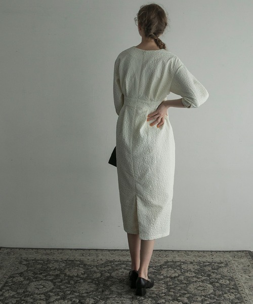 「BONLECILL noir」 7分袖ワンピース FREE ネイビー レディース_画像6