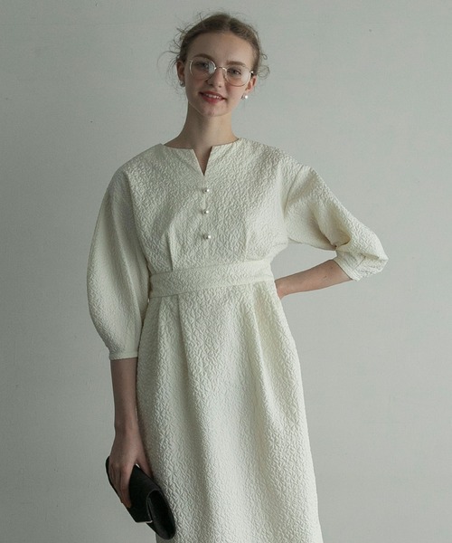 「BONLECILL noir」 7分袖ワンピース FREE ネイビー レディース_画像8