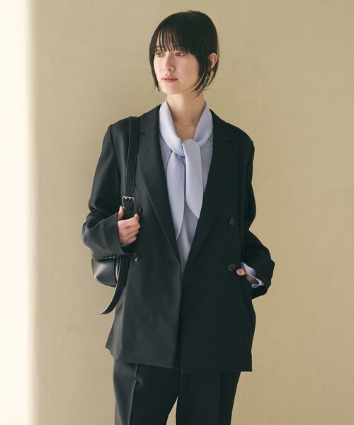 美品ユナイテッドアローズ リネン ダブルテーラードジャケット 黒 40 uq7 BEAUTY＆YOUTH UNITED ARROWS ジャケット テーラードジャケット 入学式