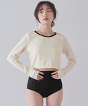 水着 3点セット/パイピング長袖ビキニ×ショー...の詳細画像5