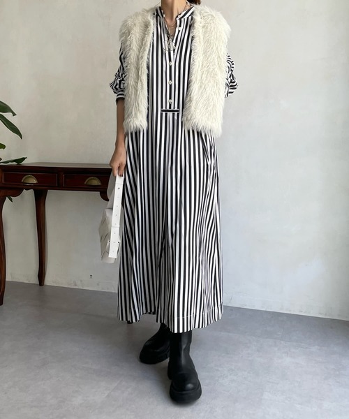 「DouDou」 長袖ワンピース FREE ブラック レディース_画像2