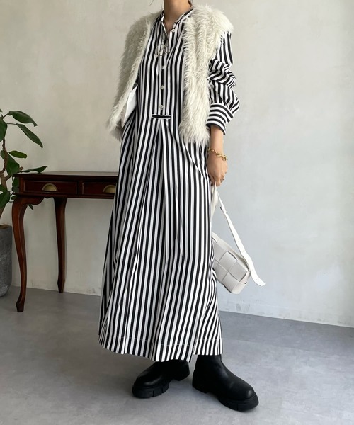 「DouDou」 長袖ワンピース FREE ブラック レディース_画像4