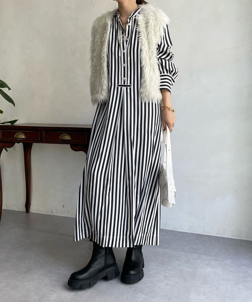 「DouDou」 長袖ワンピース FREE ブラック レディース_画像5