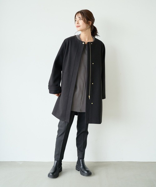 「FOUND GOOD」 ノーカラーコート L ブラック レディース_画像3