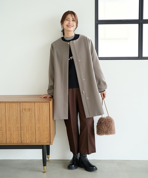 「FOUND GOOD」 ノーカラーコート L ブラック レディース_画像8