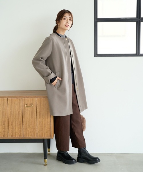 「FOUND GOOD」 ノーカラーコート L ブラック レディース_画像9