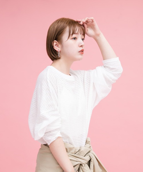 「KBF」 長袖カットソー ONE イエロー系その他 レディース_画像3