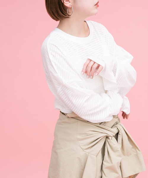 「KBF」 長袖カットソー ONE イエロー系その他 レディース_画像8