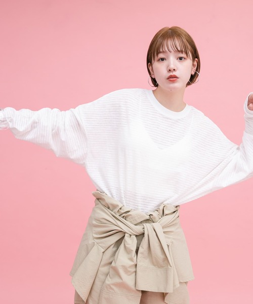 「KBF」 長袖カットソー ONE イエロー系その他 レディース_画像9