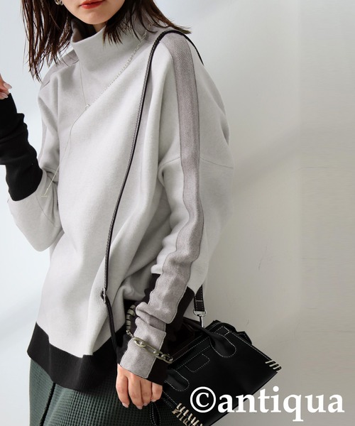 「antiqua」 長袖ニット FREE ブラック レディース_画像3
