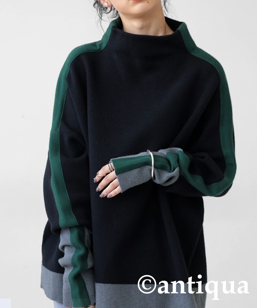 「antiqua」 長袖ニット FREE ブラック レディース_画像8
