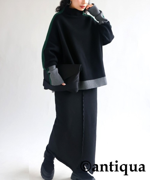 「antiqua」 長袖ニット FREE ブラック レディース_画像9