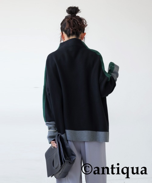 「antiqua」 長袖ニット FREE ブラック レディース_画像10