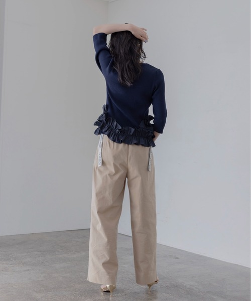 Eimee Law（エイミーロウ） カーディガン ギャザーフリルヘムニット