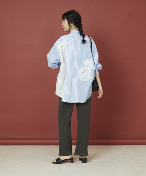 「Freada」 長袖シャツ フリ- ブラック レディース_画像8