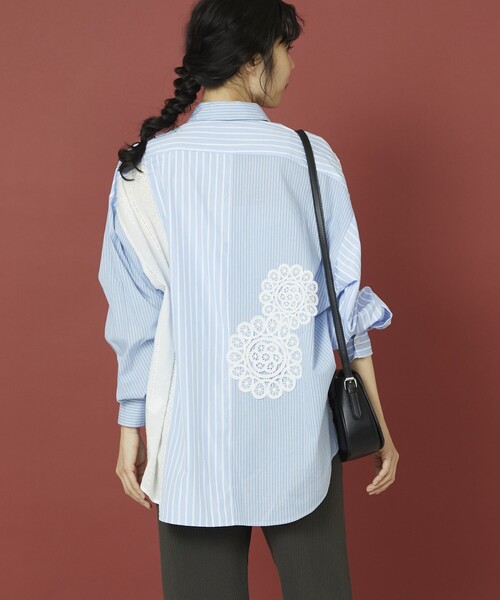 「Freada」 長袖シャツ フリ- ブラック レディース_画像9