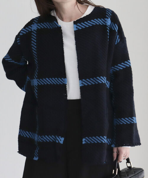 「John branigan」 ノーカラージャケット FREE グリーン系その他 レディース_画像8