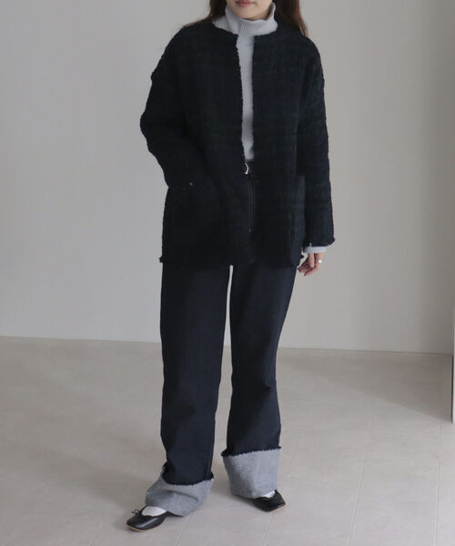 「John branigan」 ノーカラージャケット FREE グリーン系その他 レディース_画像9