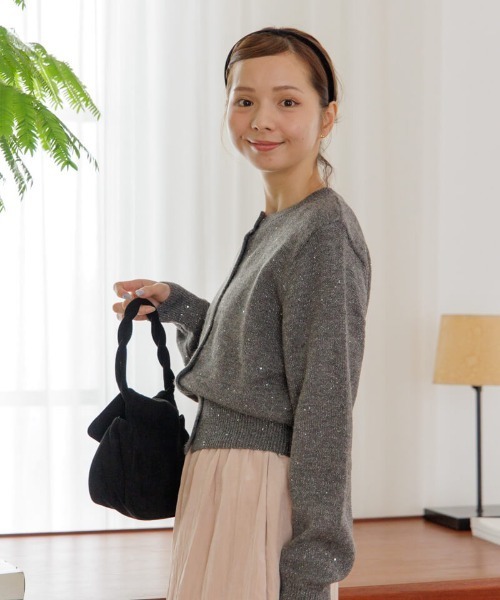 「flower」 ニットカーディガン FREE グレー レディース_画像3