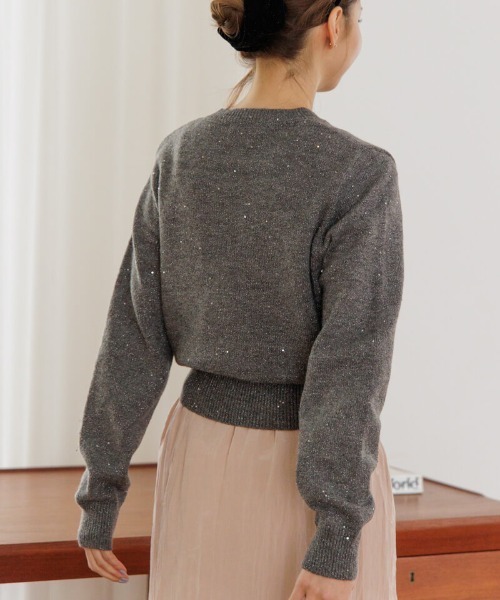 「flower」 ニットカーディガン FREE グレー レディース_画像4