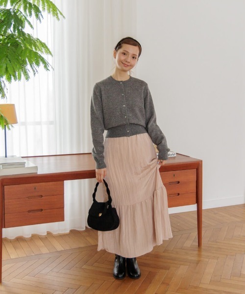 「flower」 ニットカーディガン FREE グレー レディース_画像5