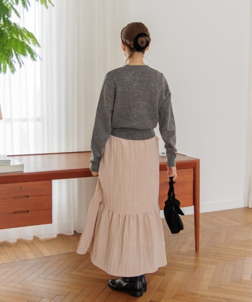 「flower」 ニットカーディガン FREE グレー レディース_画像7