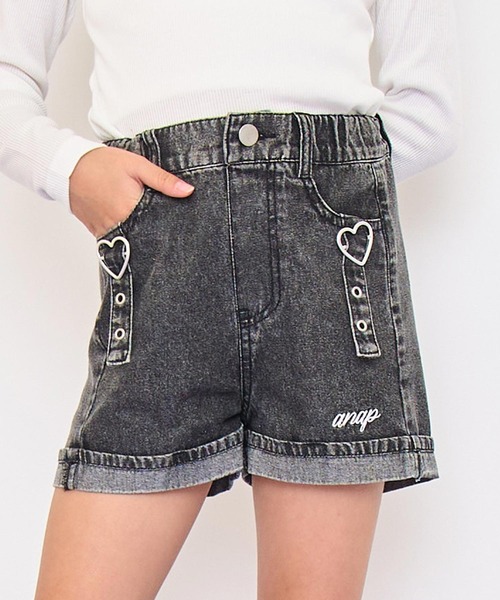 ANAP kids（アナップキッズ） パンツ ハートバックルデニムショート