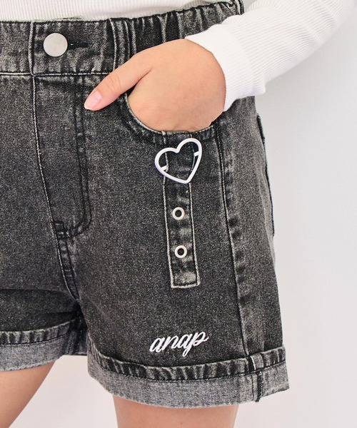 ANAP kids（アナップキッズ） パンツ ハートバックルデニムショート